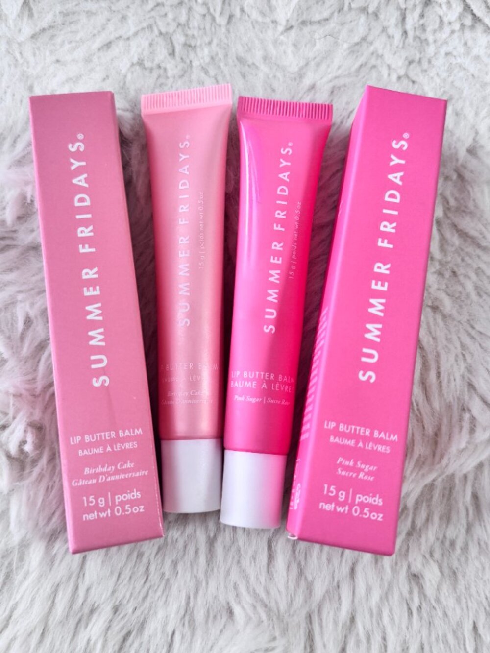 2pcs/Pink Sugar + Birthday Cake/Summer Fridays Lip Butter Balm Conditioning Lip